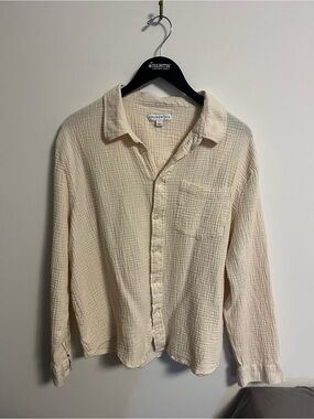 And Now This Men’s Cream Gauze Button-Up Shirt - 100% Cotton